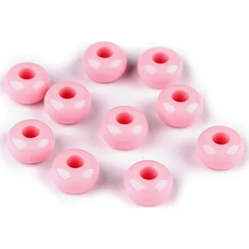 Dětské navlékací korálky Plastové korálky s velkým průvlekem Ø15 mm dekorační