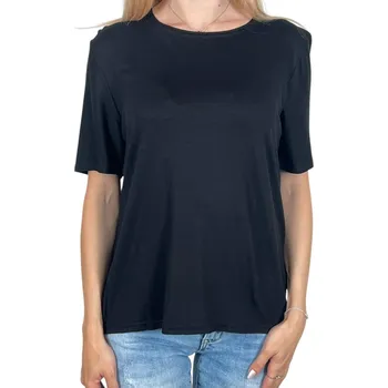 Dámská halenka Anni Dámská černé nadměrné halenka s krátkým rukávem Barva: Černá, Velikost: XL