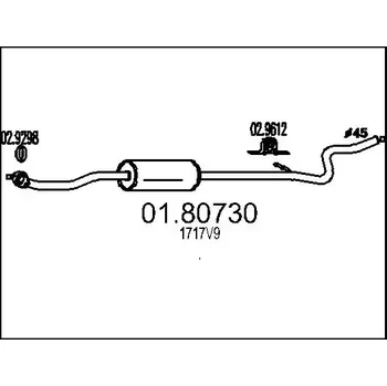 Tlumič výfuku MTS Střední tlumič výfuku MTS 01.80730