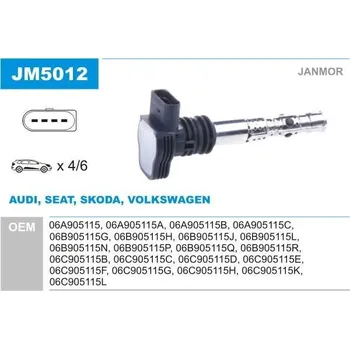 Zapalovací cívka JANMOR Zapalovací cívka JNM JM5012