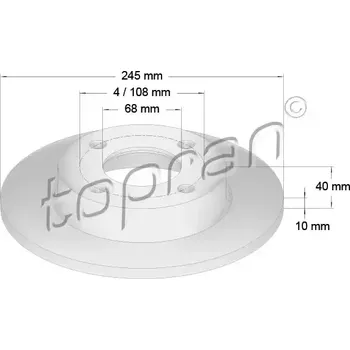 Brzdový kotouč TOPRAN Brzdový kotouč - 245 mm TPR 107 089