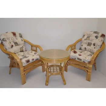 Zahradní sestava Ratanová sedací souprava Rio De Janeiro 2+1 medová Motiv srdce Love