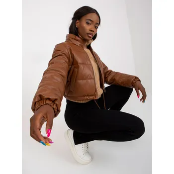 Dámský kabát Dámský kabát NM KR D2 3820 hnědý 2XL