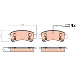 TRW Sada brzdových destiček TRW GDB2106