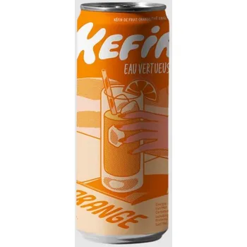 Limonáda Kefir Eau Vertueuse Bio vodní kefír Pomeranč a černý čaj 250 ml