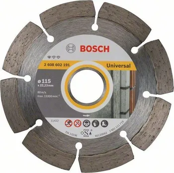 Řezný kotouč BOSCH Diamantový dělicí kotouč Standard for Universal - 115 x 22,23 x 1,6 x 10 mm - 316514044119 BO 2608602191