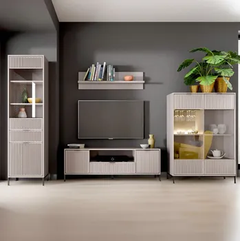 Obývací stěna Obývací stěna STYLES k | 4 díly | 294 cm | 3D povrch | kašmír