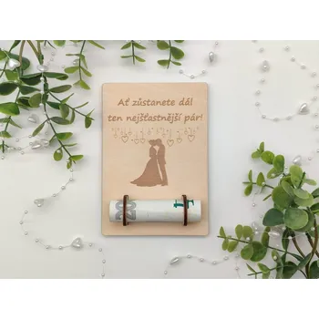 Svatební dekorace Svatební karta na peníze D-decor - Ať zůstanete dál ten nejšťastnější pár!