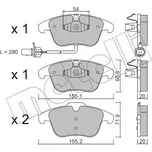 METELLI Sada brzdových destiček MT 22-0675-2