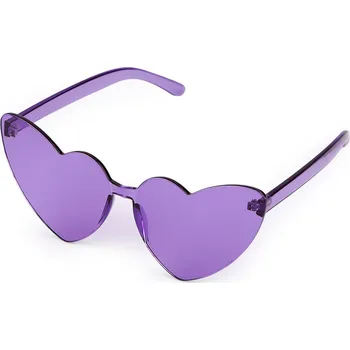 Karnevalový doplněk Párty / karnevalové brýle srdce, barva 4 fialová