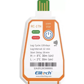 Jednorázový datalogger teploty Elitech RC-17-N s NFC