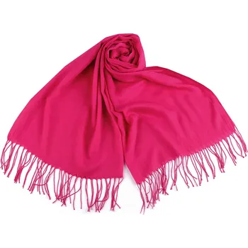 Šála Letní šátek / šála s třásněmi jednobarevný 70x175 cm