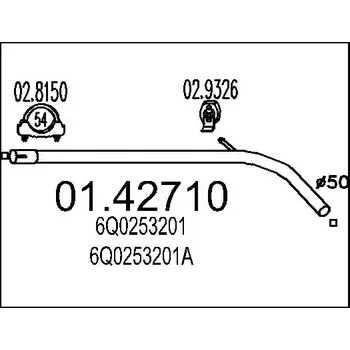 Auto-moto MTS Výfuková trubka MTS 01.42710
