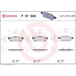 BREMBO Sada brzdových destiček BRE P37022