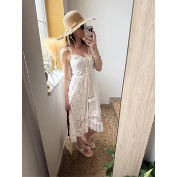 Dámské šaty BudesIN Bílé krajkové šaty Paradise Velikost: M