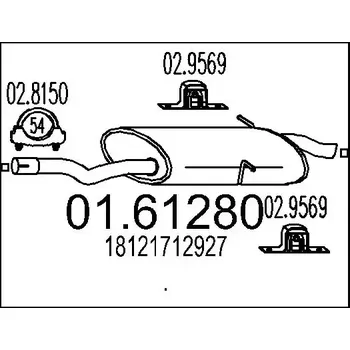 Výfukový systém MTS Zadní tlumič výfuku MTS 01.61280