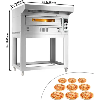 Pec na pizzu G.Gastro Plynová pec na pizzu - 9x 35 cm - vč. digestoře & podstavce