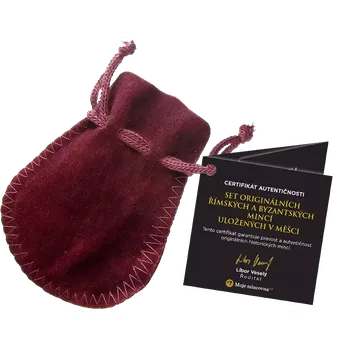 Antický svět do dlaně - Set originálních římských a byzantských mincí uložených v měšci