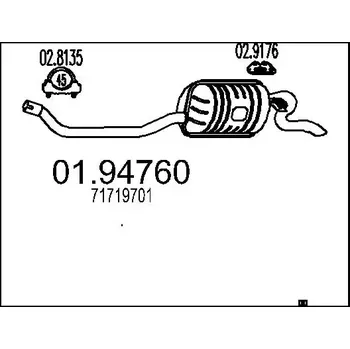Tlumič výfuku MTS Zadní tlumič výfuku MTS 01.94760