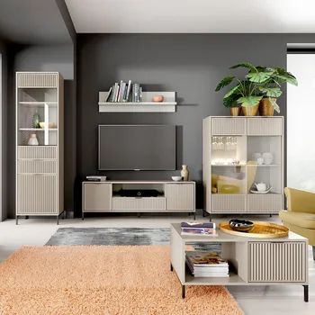 Obývací stěna Obývací stěna STYLES k | 5 dílů | 294 cm + 90x58 cm | 3D povrch | kašmír