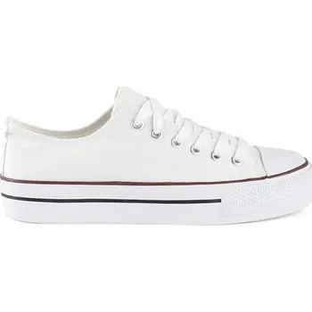 Dámské tenisky Bílé plátěné tenisky na platformě XL33W Velikost: 37