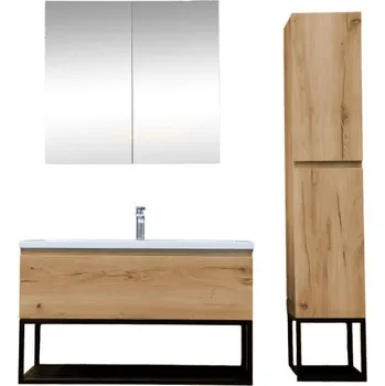 Koupelnový nábytek Koupelnová sestava s umyvadlem SAT B-Way dub mat KSETBWAY10 - KSETBWAY10