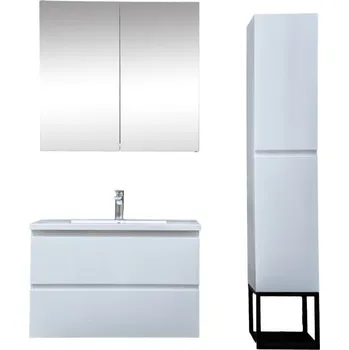 Koupelnový nábytek Koupelnová skříňka s umyvadlem SAT B-Way bílá lesk KSETBWAY7 - KSETBWAY7