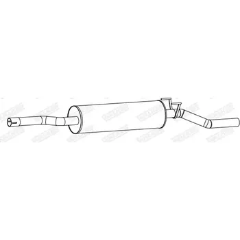 Střední díl výfuku WALKER Střední tlumič výfuku WA 25235