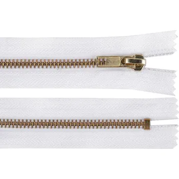 Zip Kovový zip No 5 délka 20 cm, barva 101 bílá
