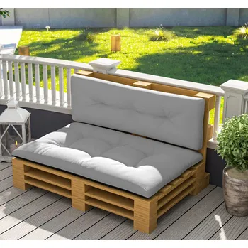 Zahradní lehátko Sada 2 polštářů na sezení 120 x 77 x 10 cm | světle šedá