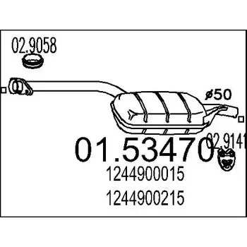 Auto-moto MTS Střední tlumič výfuku MTS 01.53470