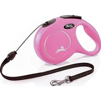 Vodítko pro psa Flexi New Classic šňůra, růžová Provedení: S: délka 5 m, do 12 kg