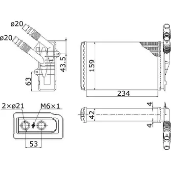 Chladič motoru Starline Chladič topení 36.58.590