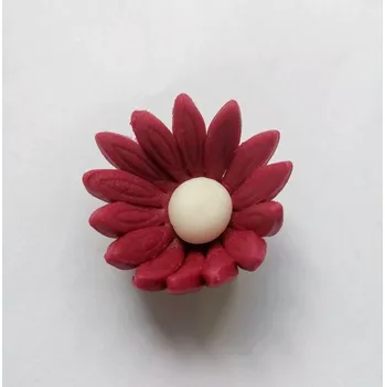 Jedlá dekorace na dort Dortisimo Cukrová sedmikráska malá bordó (25 ks)