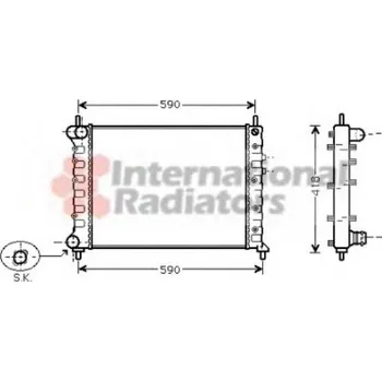 Chladič motoru VAN WEZEL Chladič vody VAW 73002075