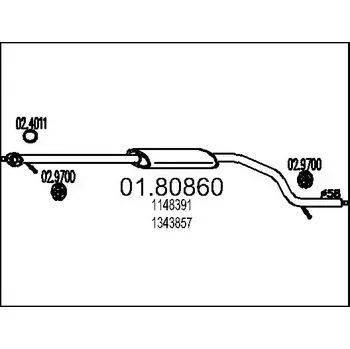 Auto-moto MTS Střední tlumič výfuku MTS 01.80860