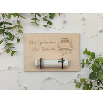 Svatební dekorace Svatební karta na peníze D-decor - Na společnou cestu životem 3