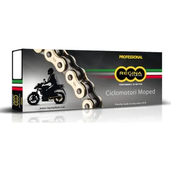 Řetězová sada pro motocykl REGINA hnací řetěz 428EB-ORO (116 článků) STREET do 125 ccm zlatá (126EB-ORO/014) (bez O-kroužků) (REGINA hnací řetěz 428EB-ORO (116 článků) STREET do 125 ccm zlatá (126EB-ORO/014) (bez O-kroužků))