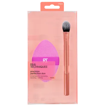 Real Techniques sada: štětec na korektor, 1 ks + labutěnka na líčení, 1 ks