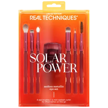 Kosmetický štětec Real Techniques sada: štětce na oční make-up, 6 ks + kleštička na řasy, 1 ks