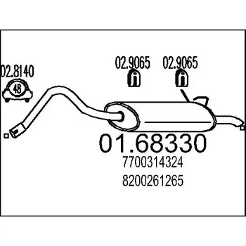 Tlumič výfuku MTS Zadní tlumič výfuku MTS 01.68330