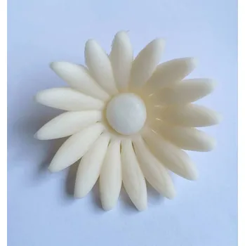 Jedlá dekorace na dort Dortisimo Cukrová sedmikráska velká béžová (9 ks)