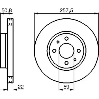 Brzdový kotouč BOSCH Brzdový kotouč - 258 mm BO 0986478512