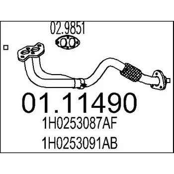 Výfuková trubka MTS Výfuková trubka MTS 01.11490