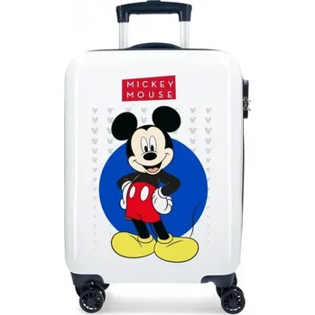 JOUMMA BAGS Luxusní dětský ABS cestovní kufr MICKEY MOUSE White, 55x38x20cm, 34L, 4681762