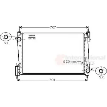 Chladič motoru VAN WEZEL Chladič vody VAW 17002400