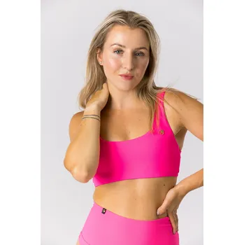 Dámské oblečení GoldBee Basic Plavky Vrchní Díl Neon Pink Barva: Neon Pink, Velikost: M