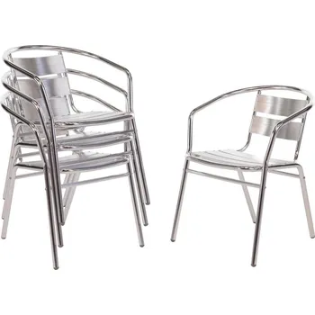 Jídelní židle Bolero stohovatelné židle hliníkové (sada 4ks)