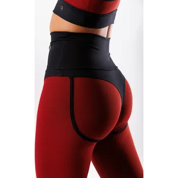 Dámské legíny GoldBee Legíny Stahující Pas Horny Lycra Brick Red Barva: Brick Red, Velikost: XS