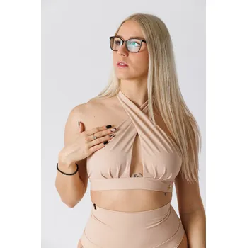 Dámská móda GoldBee Plavky Cross Vrchní Díl Skin Color Barva: Skin Color, Velikost: S